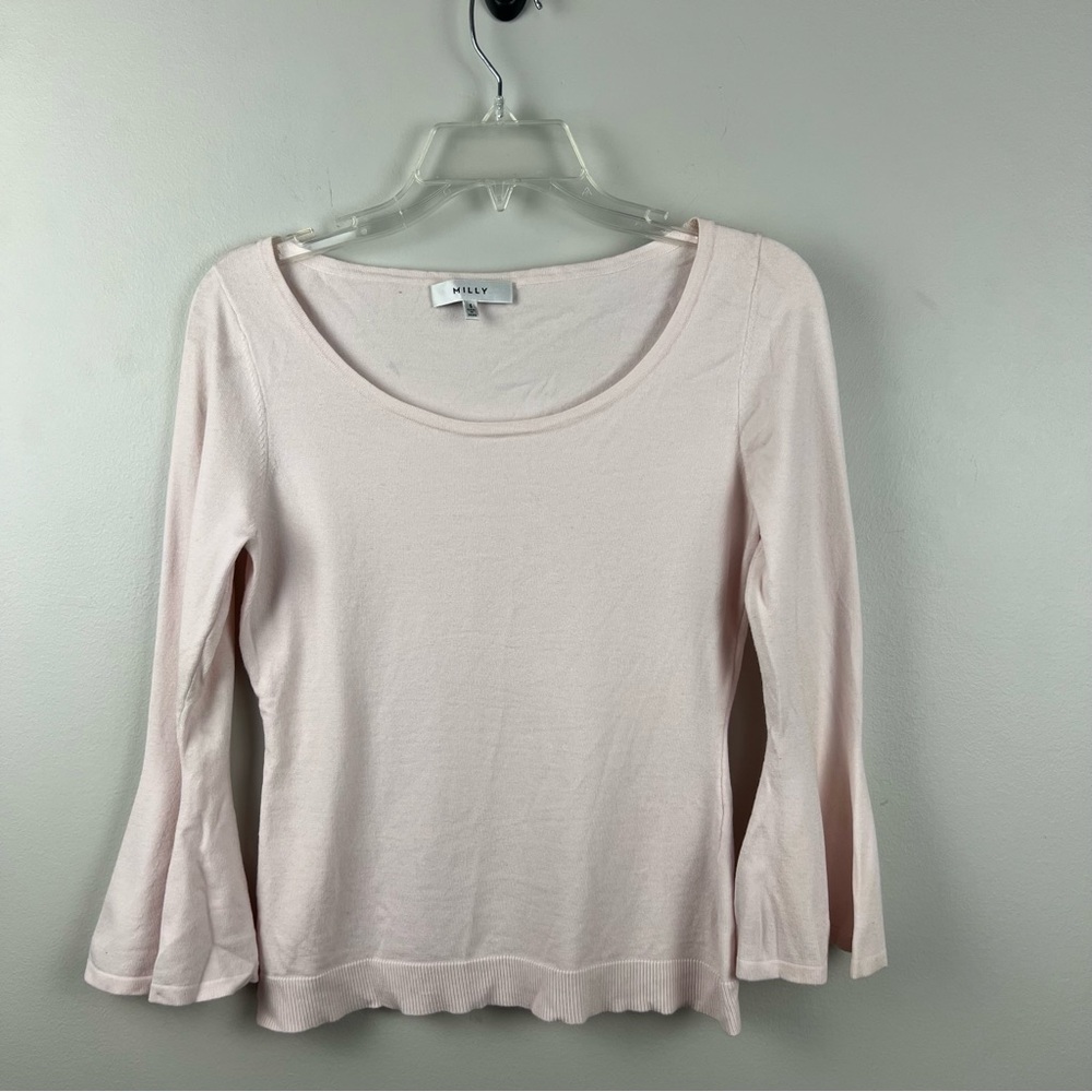 Milly  Soft Pink Blush Long Sleeve Knit Top